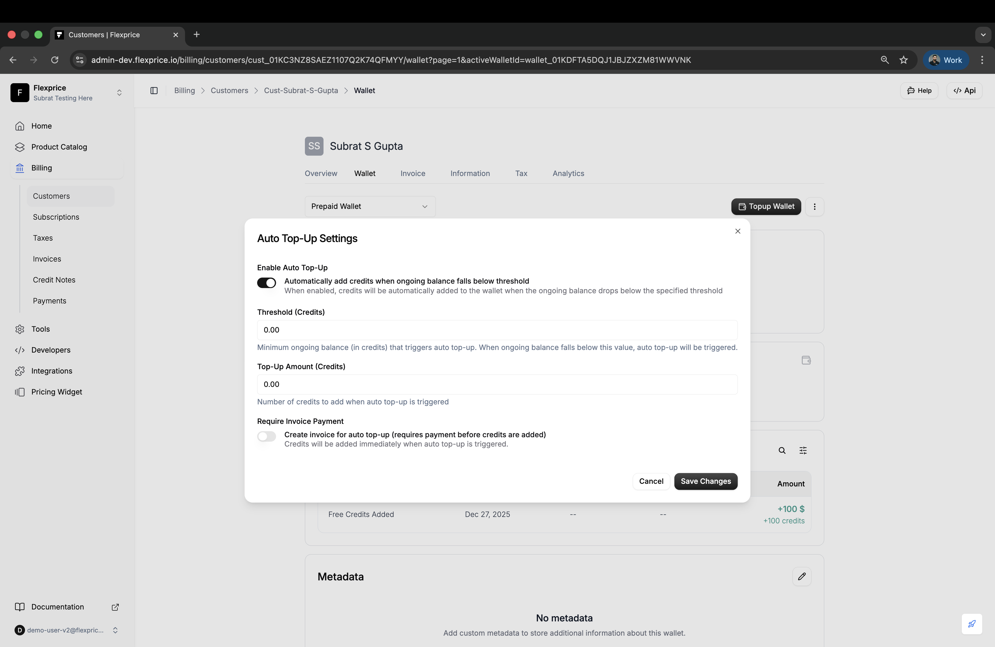 Configure Auto Top-Up