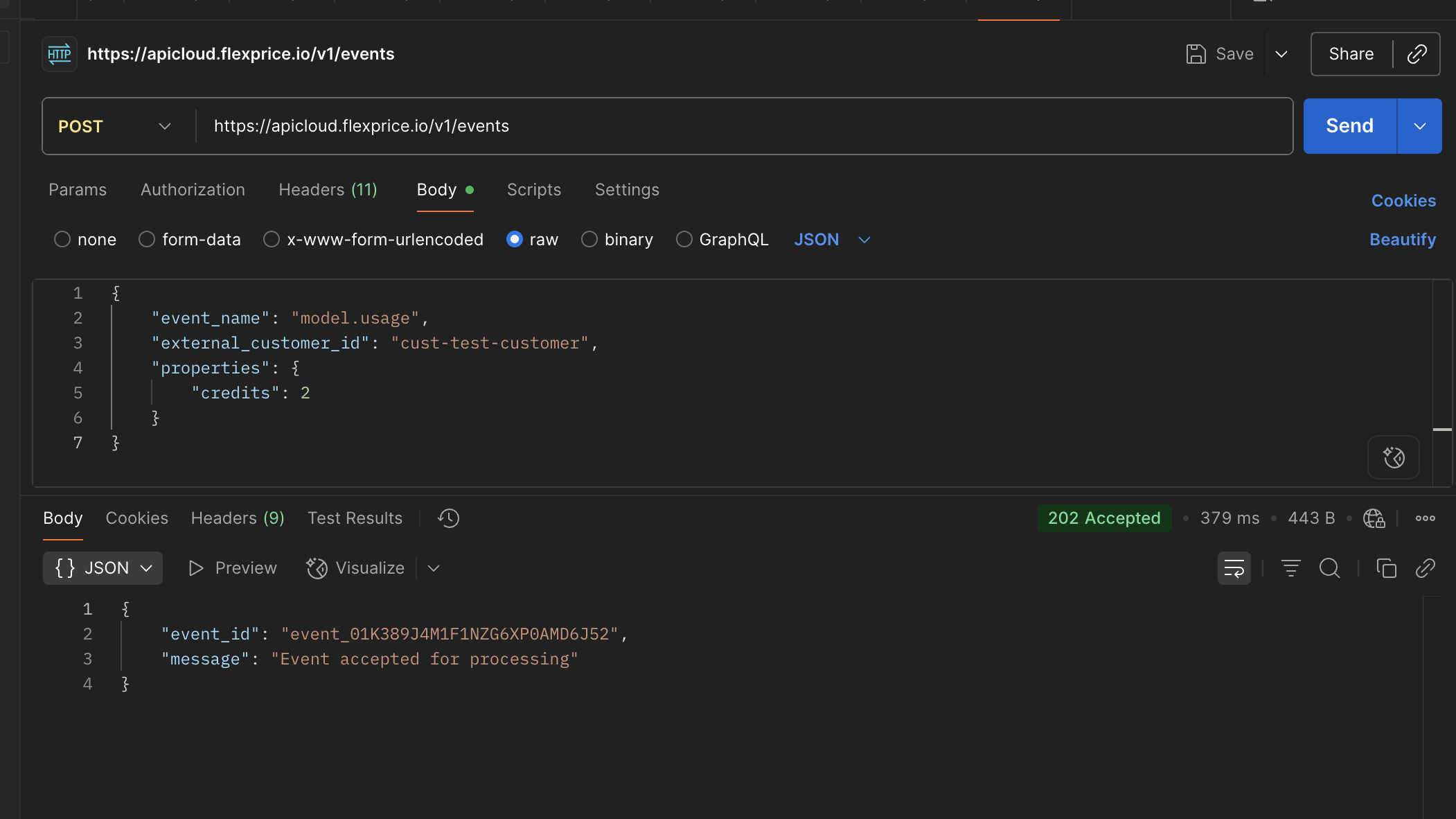 Postman Event Ingestion Example