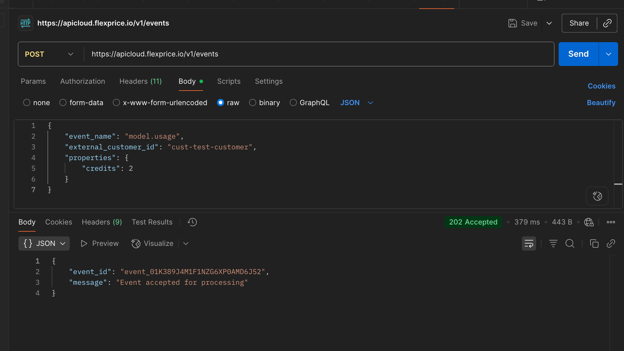 Postman Event Ingestion Example