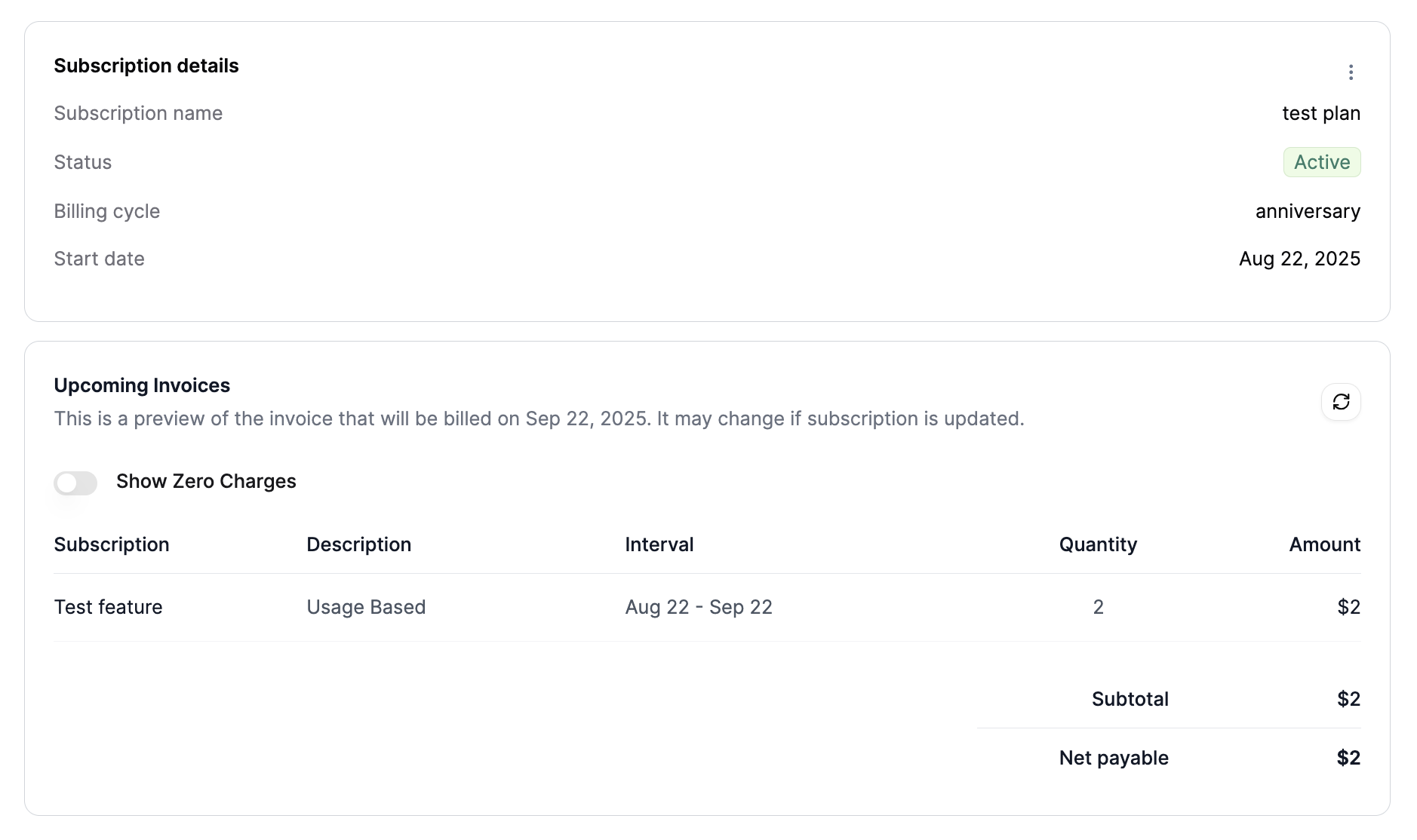 Upcoming Invoices