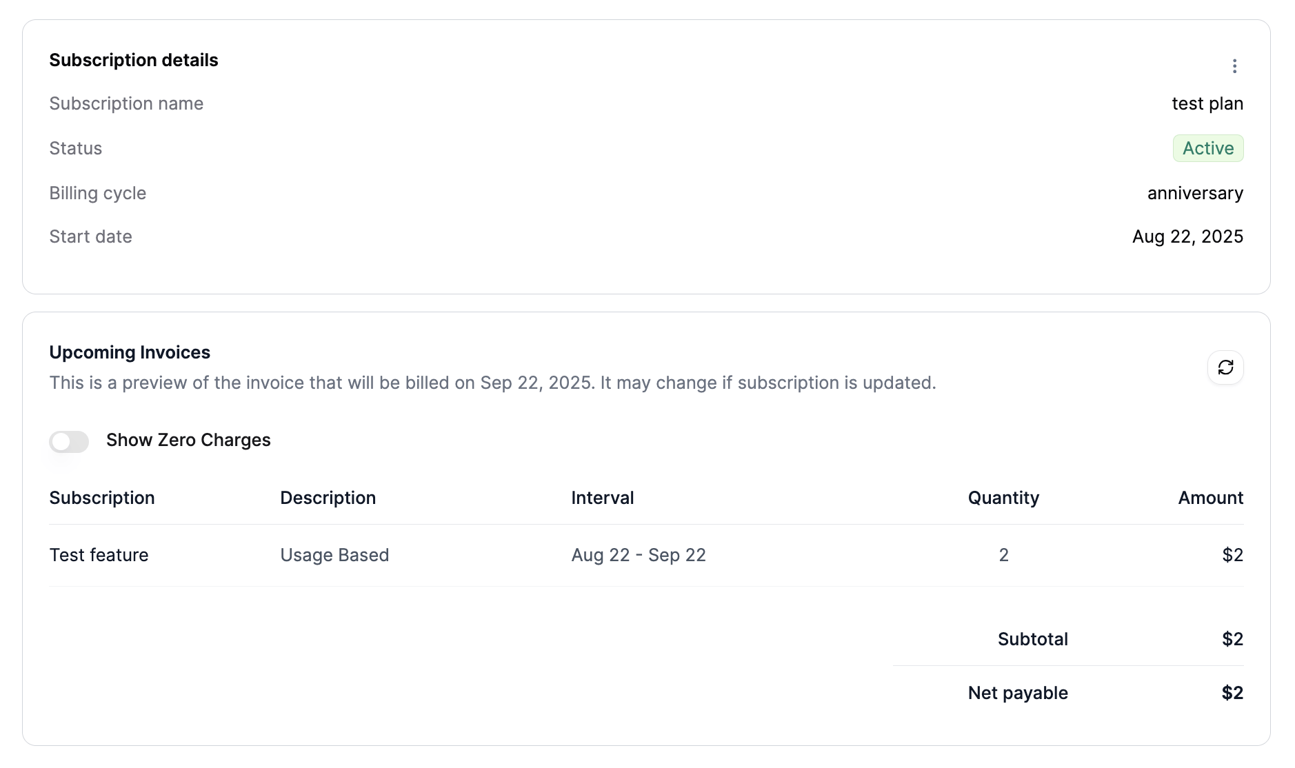 Upcoming Invoices