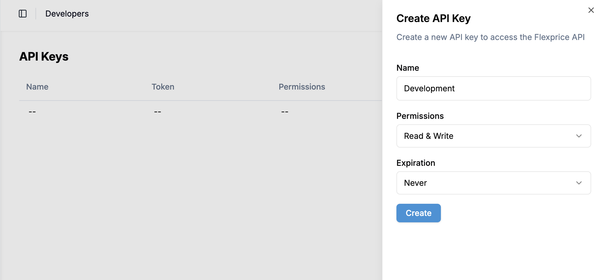 Create API Key