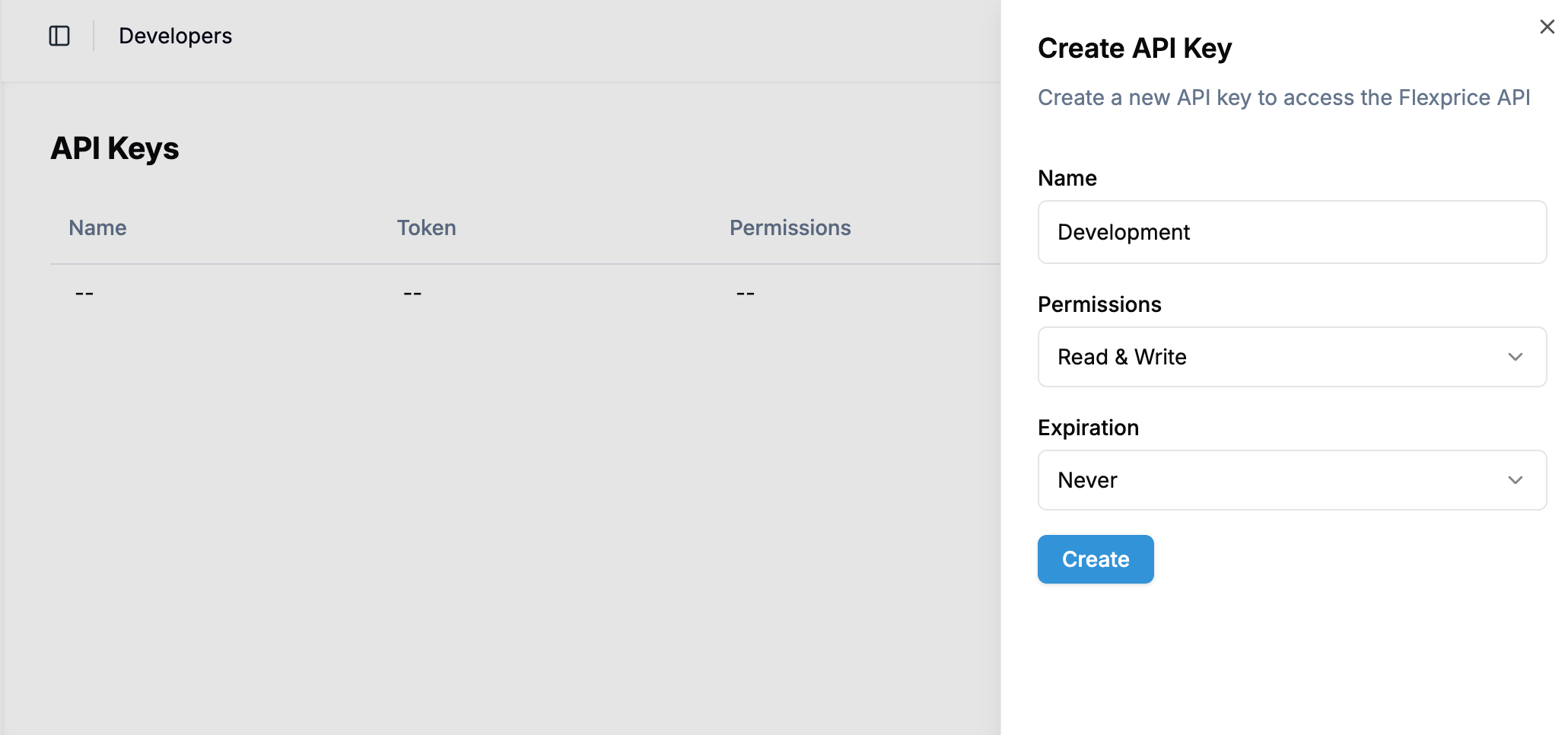 Create API Key