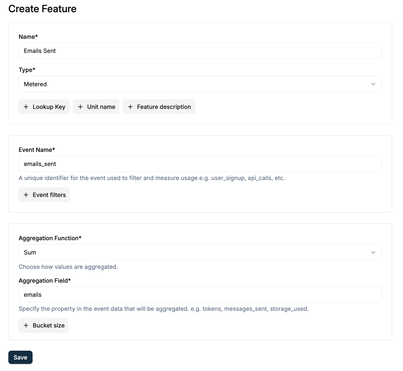 Create a feature