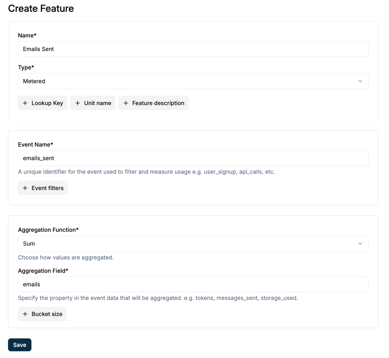 Create a feature