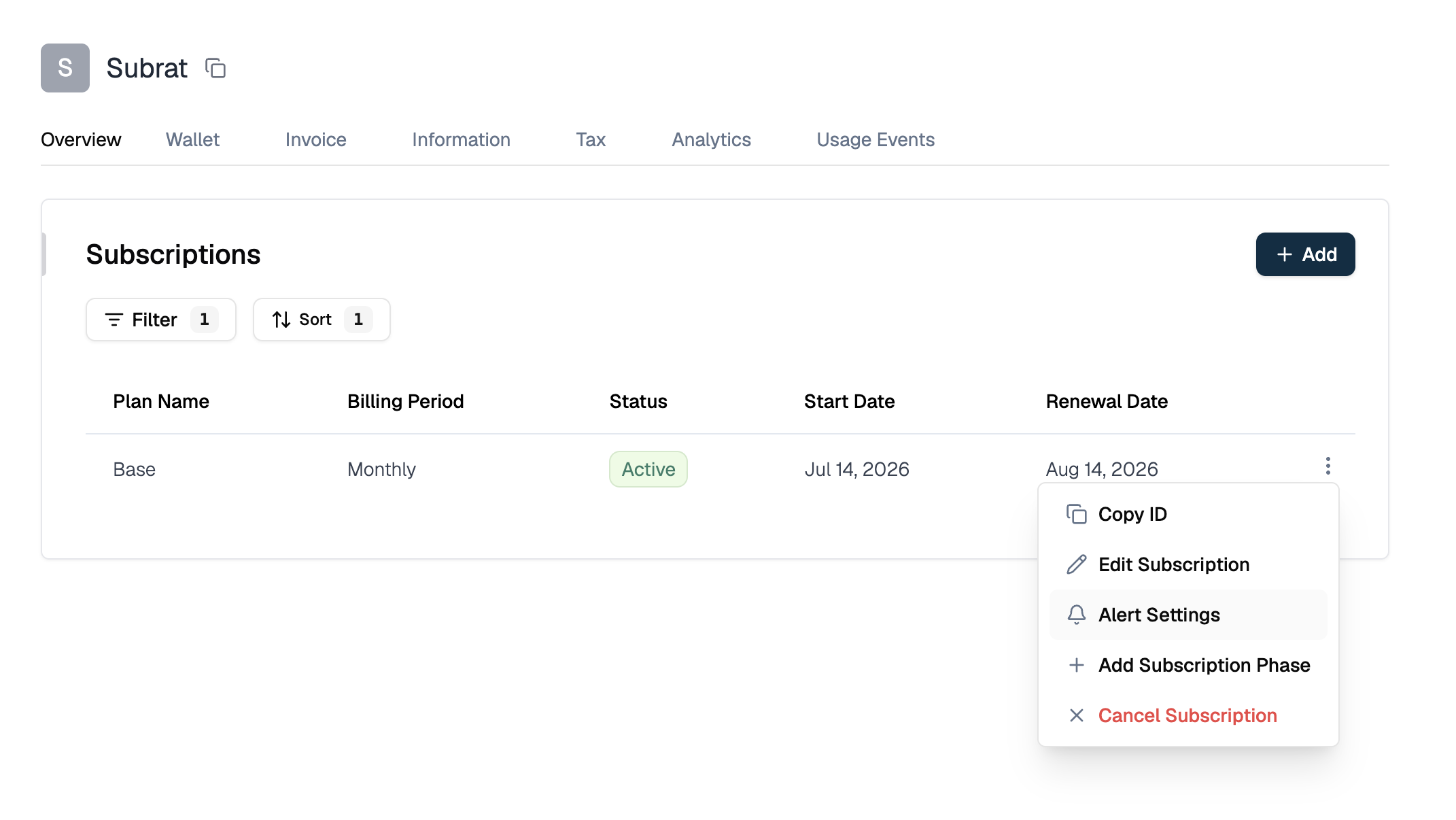 Open Alert Settings