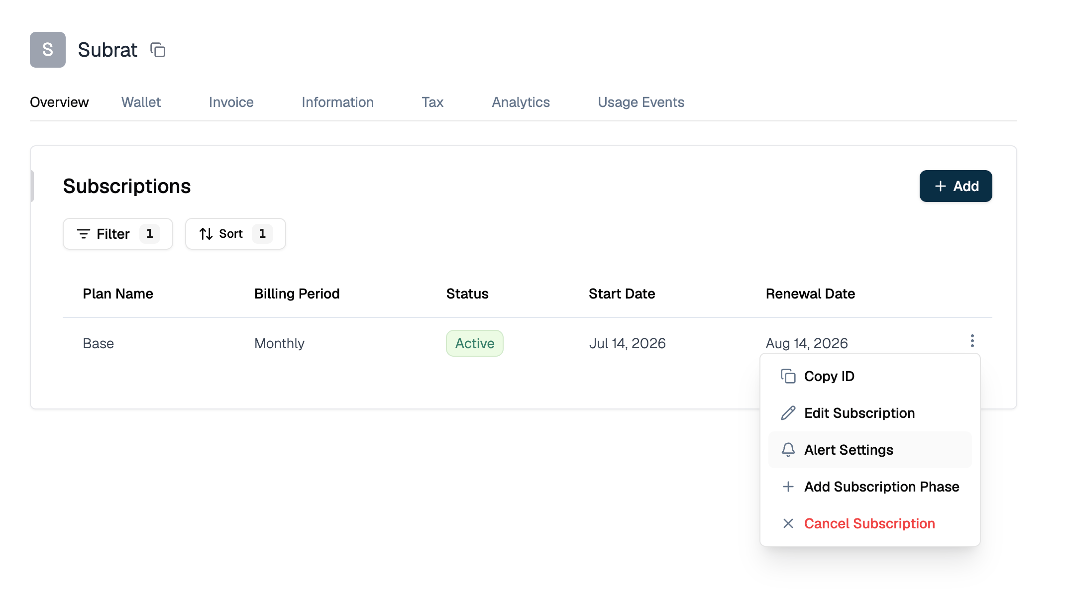 Open Alert Settings