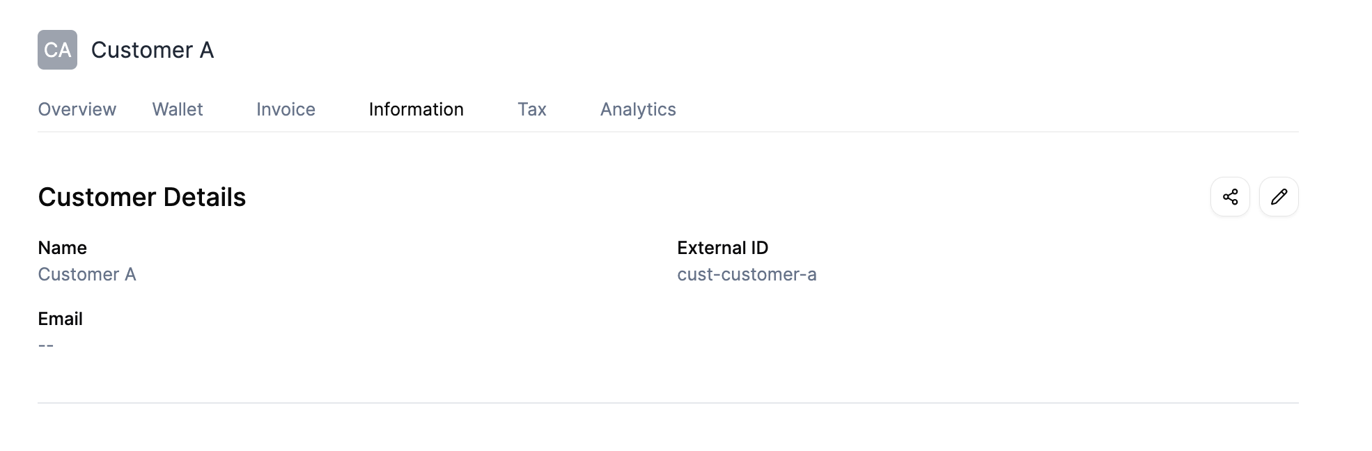 Customer Details Page