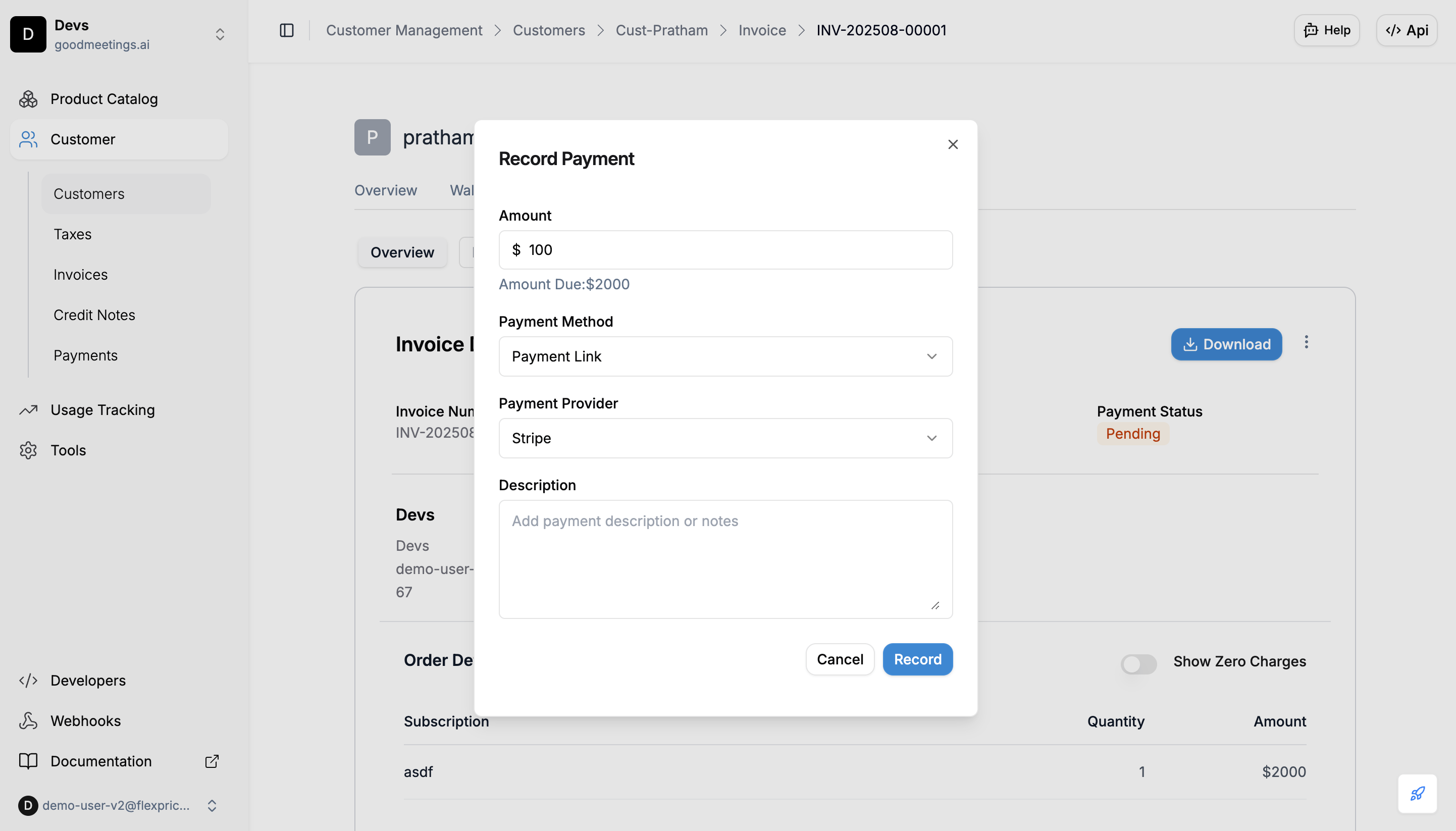 Payment Link Form