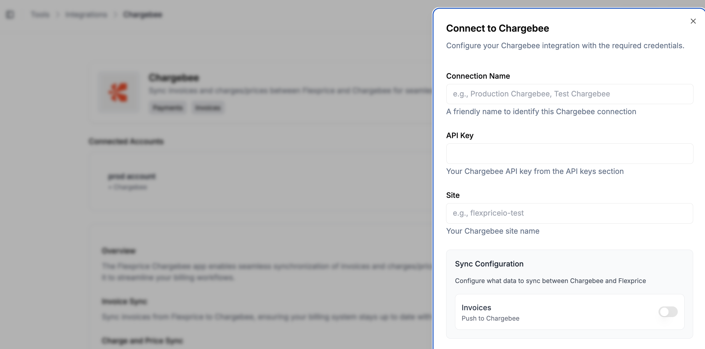 Chargebee Connection Setup - Flexprice