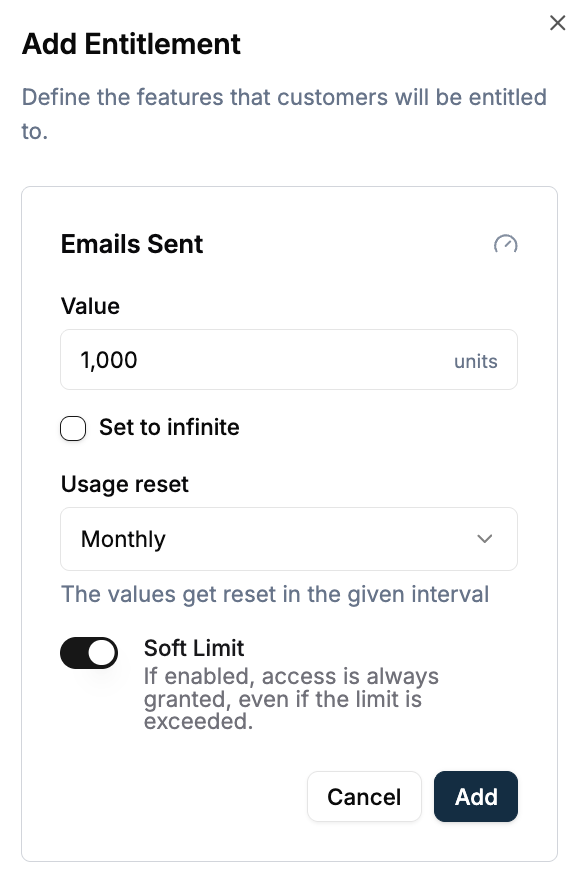 Add entitlement to plan