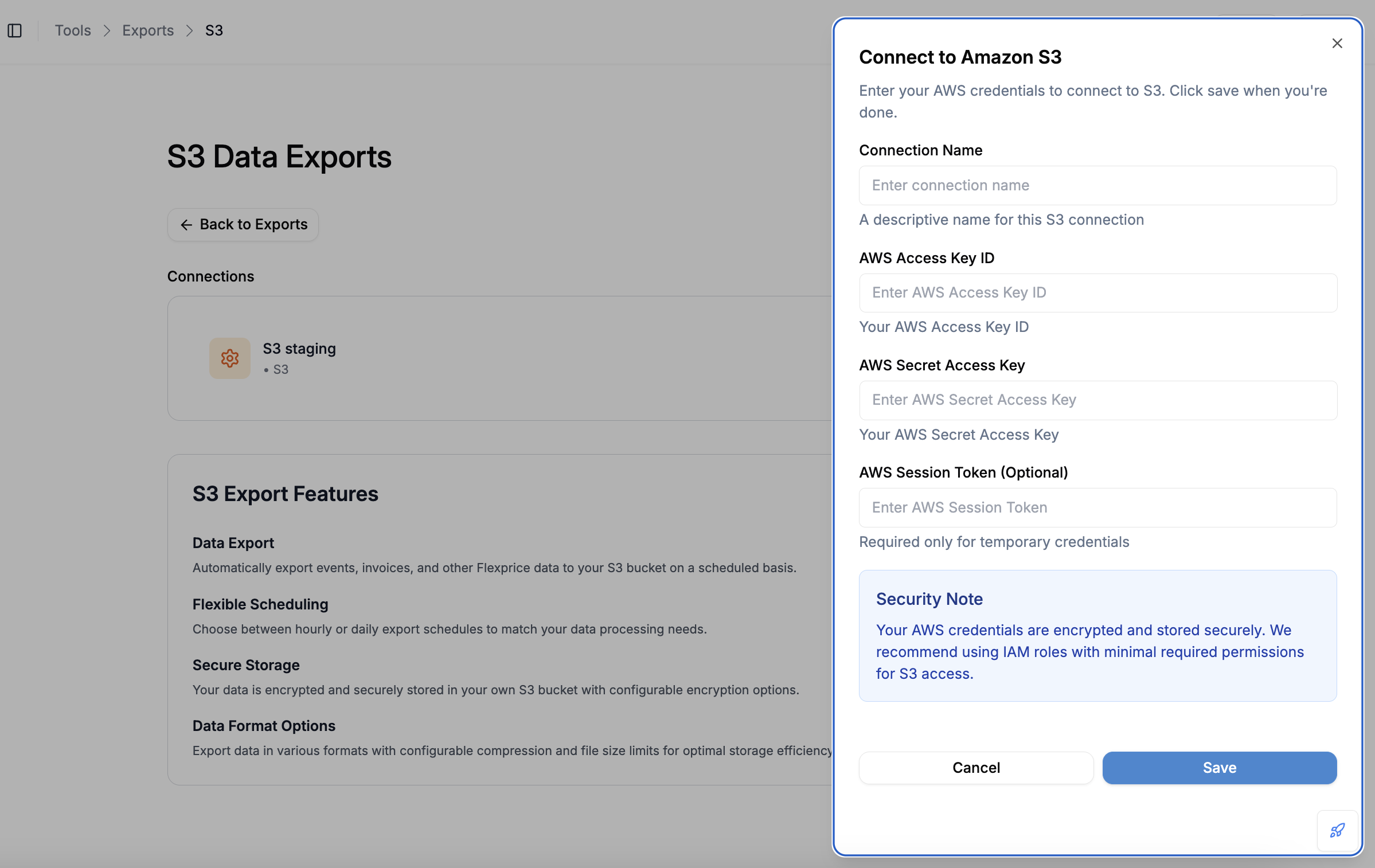Create S3 Connection