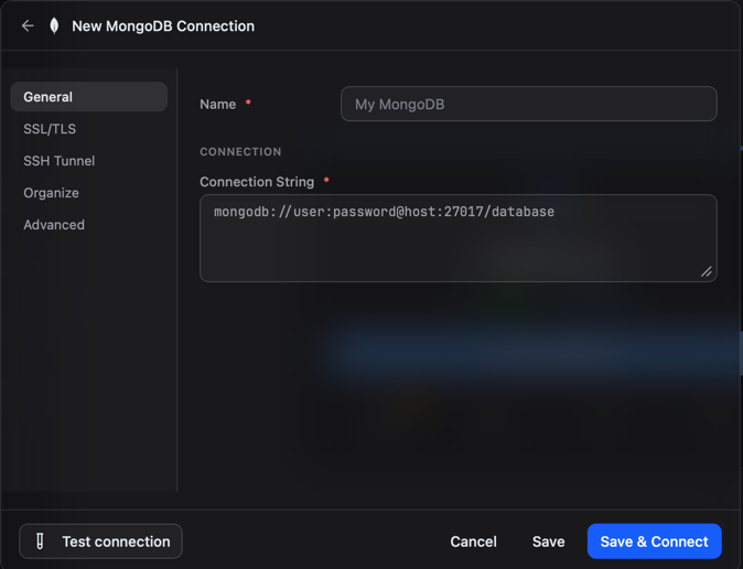 MongoDB form