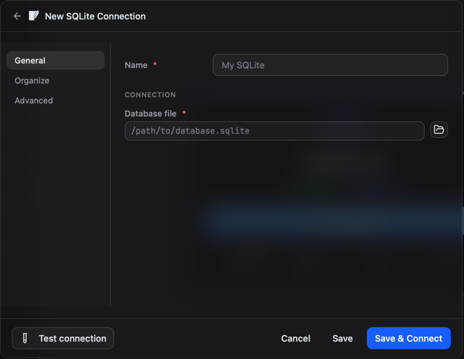 SQLite file picker