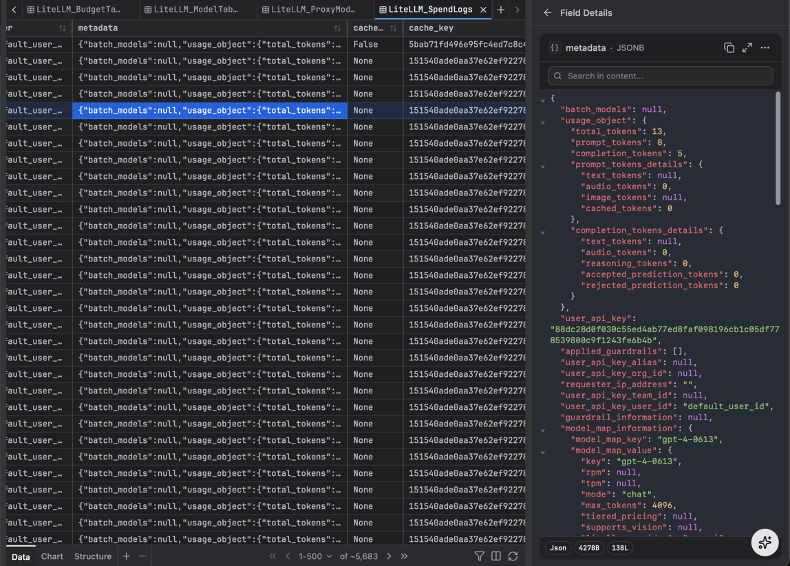 Data grid and inspector