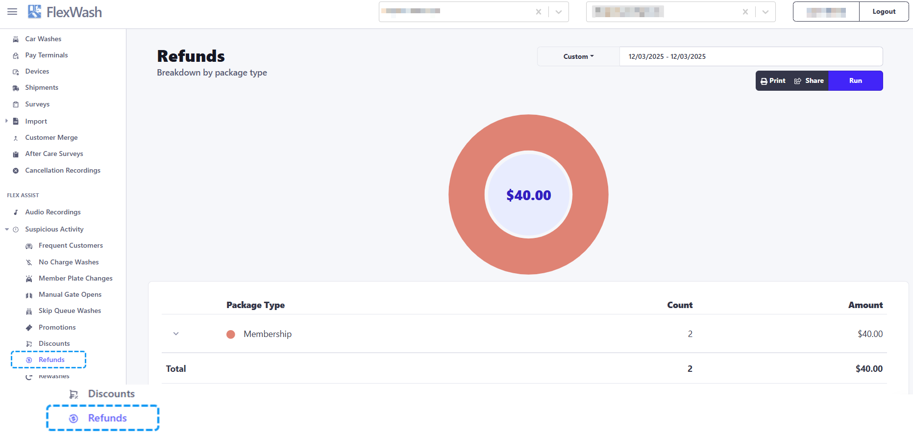 Refunds Report - FlexWash Docs
