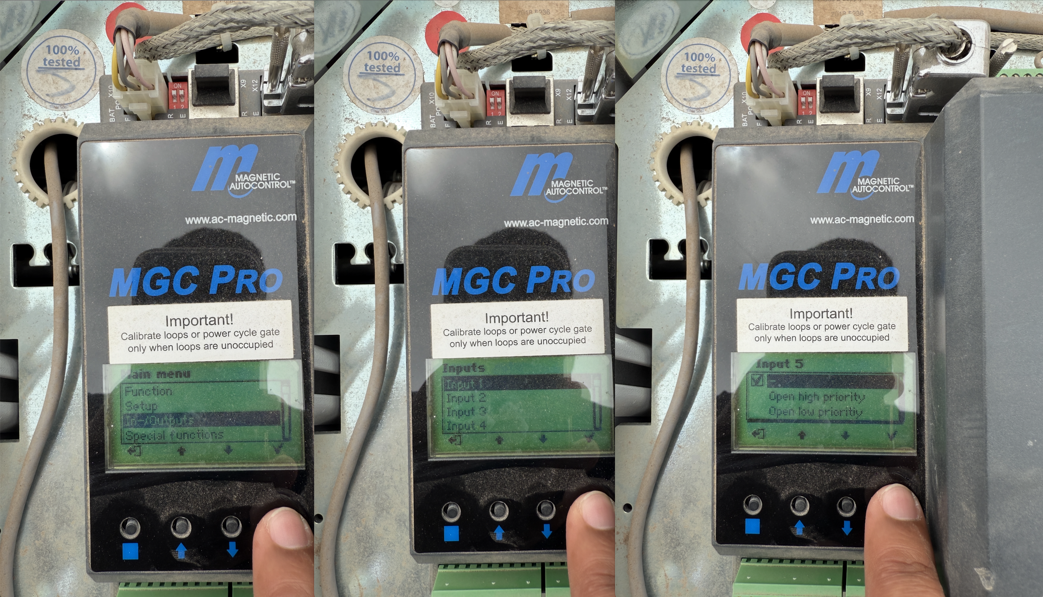 Input values on the gate display