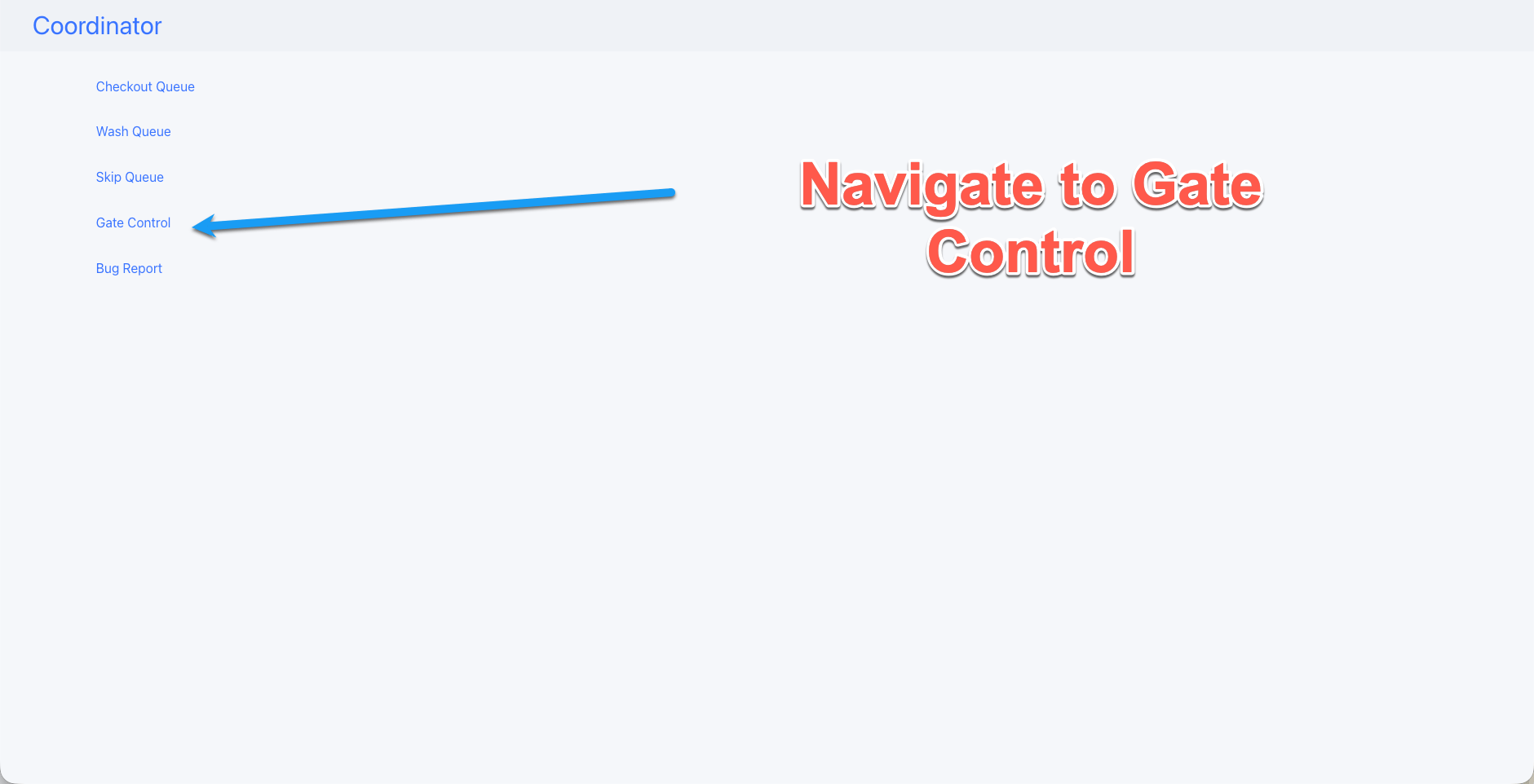 Navigate to Gate Control