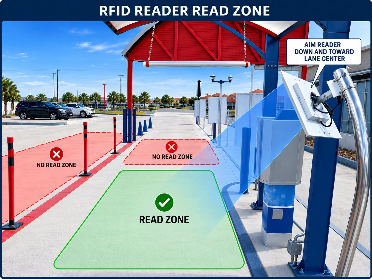 RFID reader read zone
