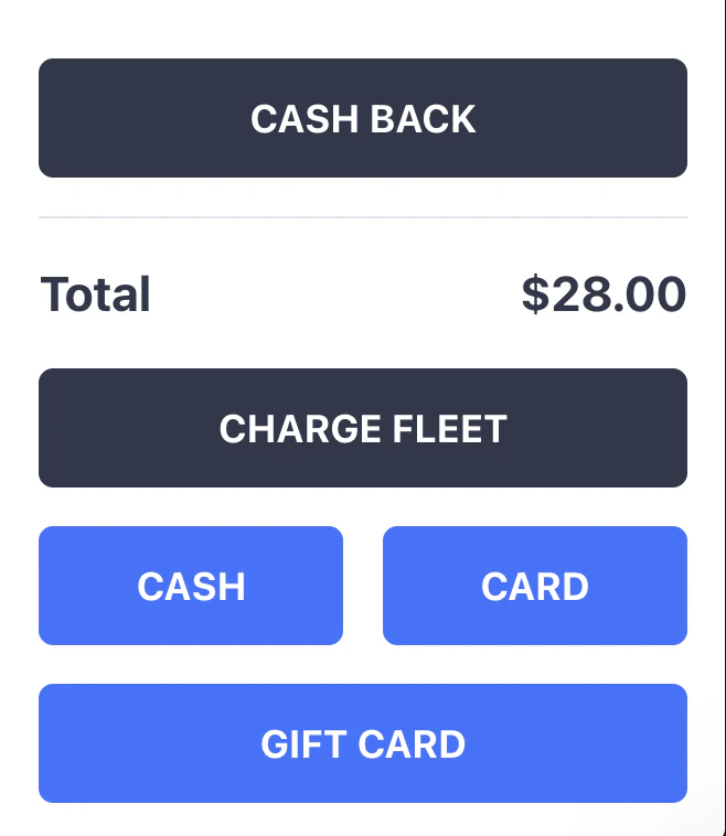 Fleet tender checkout and account settings