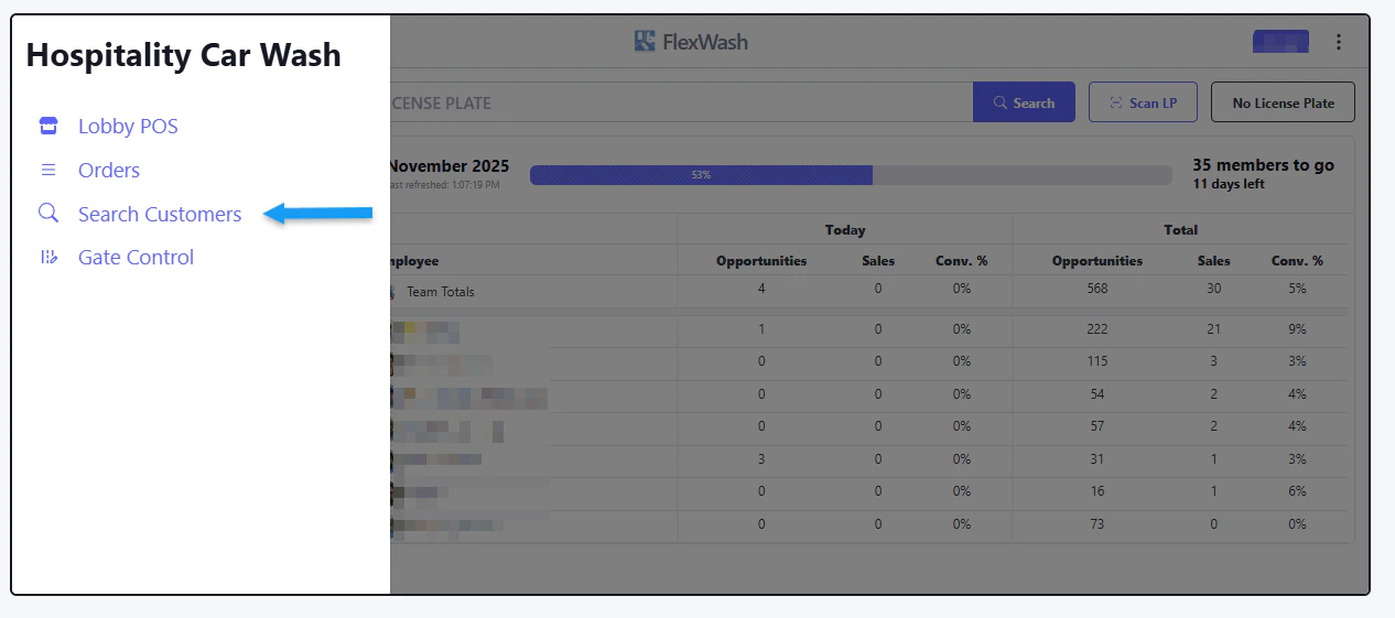 Search Customers Pn