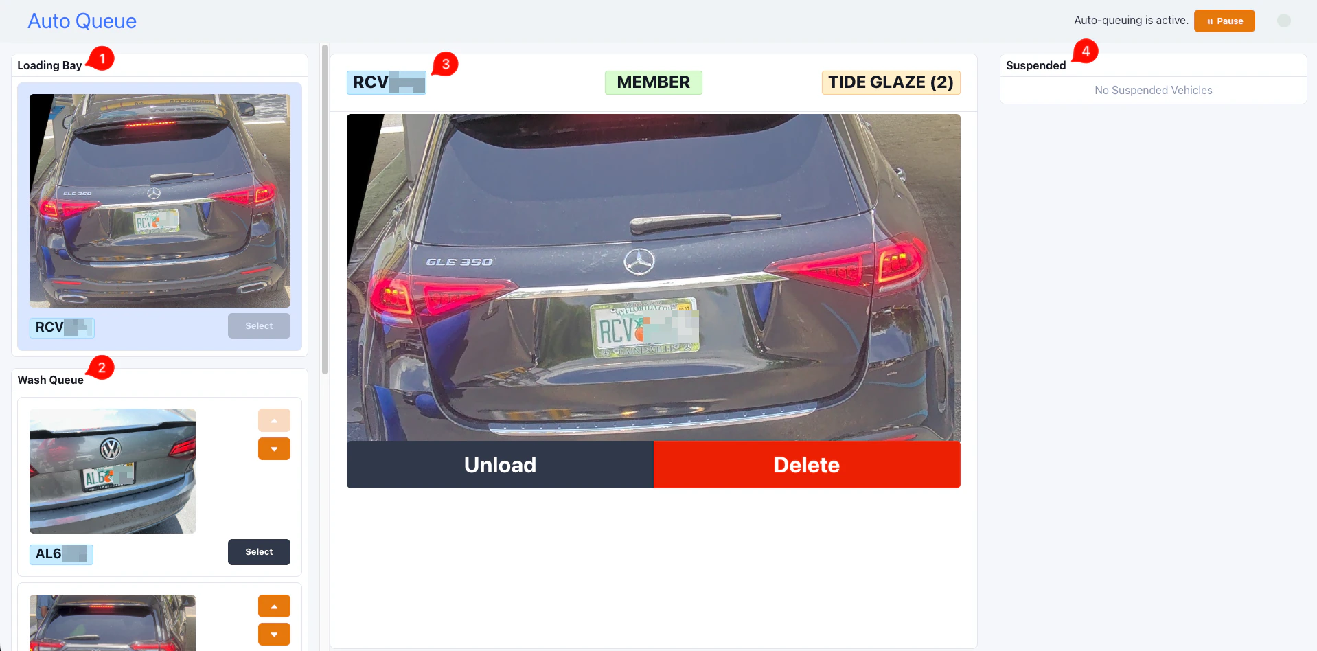 Auto Queue Tablet UI