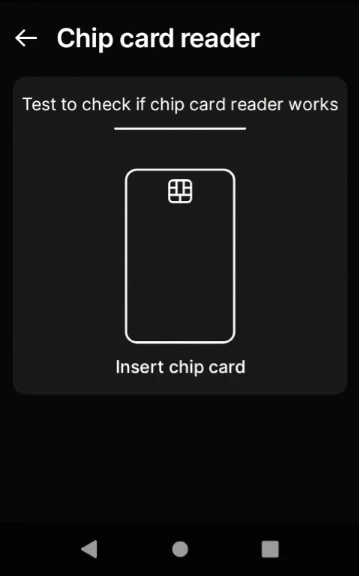 Chip card reader test