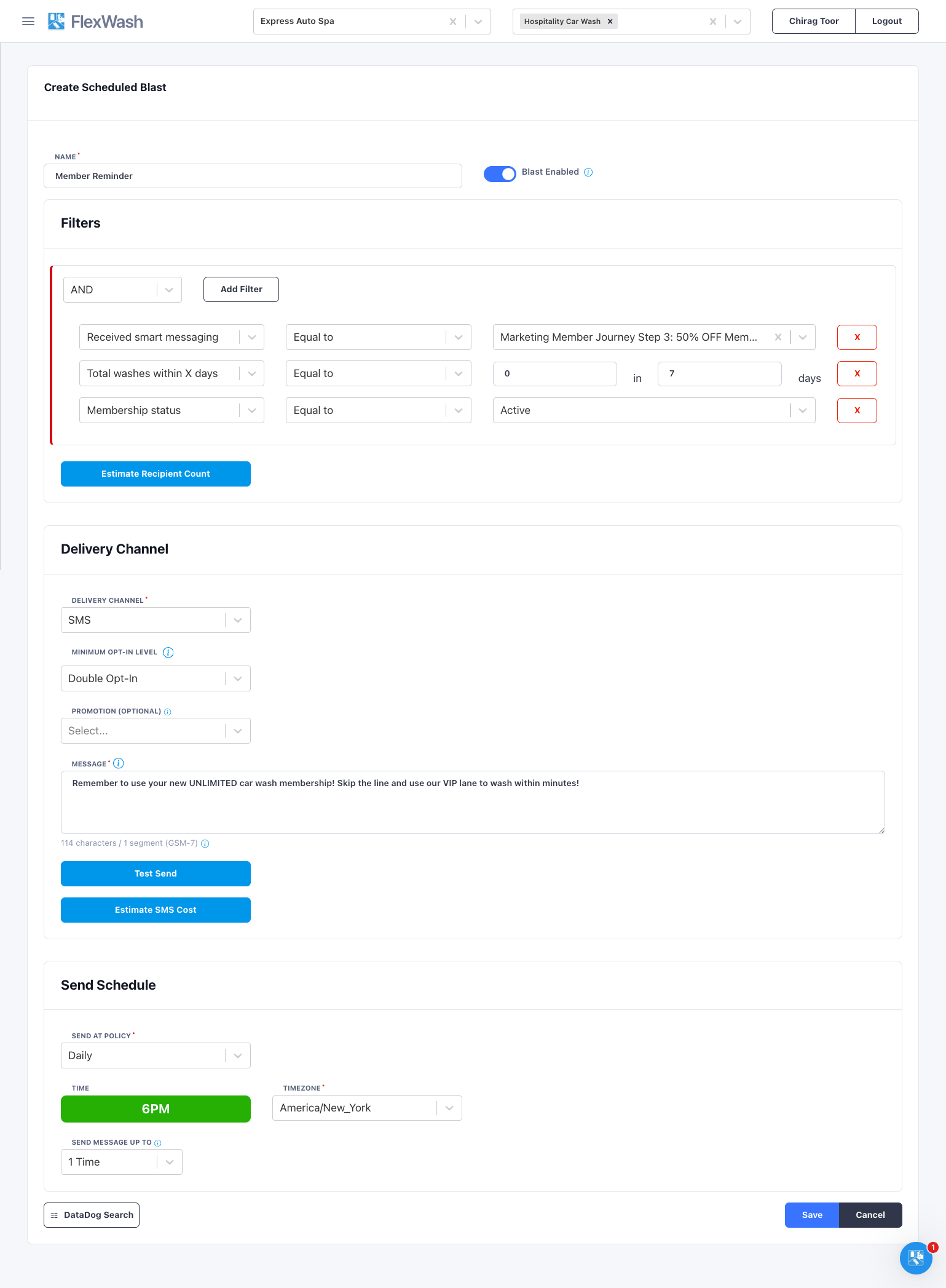 Step 4 filter configuration