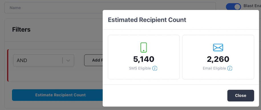 Recipient count