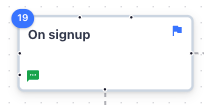 Journey node showing a last-messaged count badge