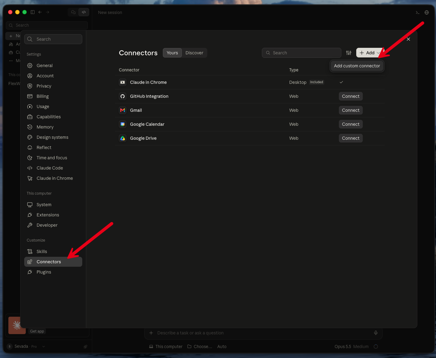 Add a custom connector