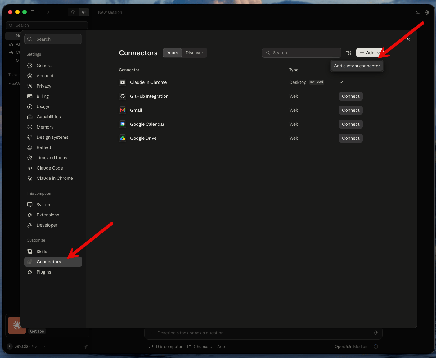 Add a custom connector
