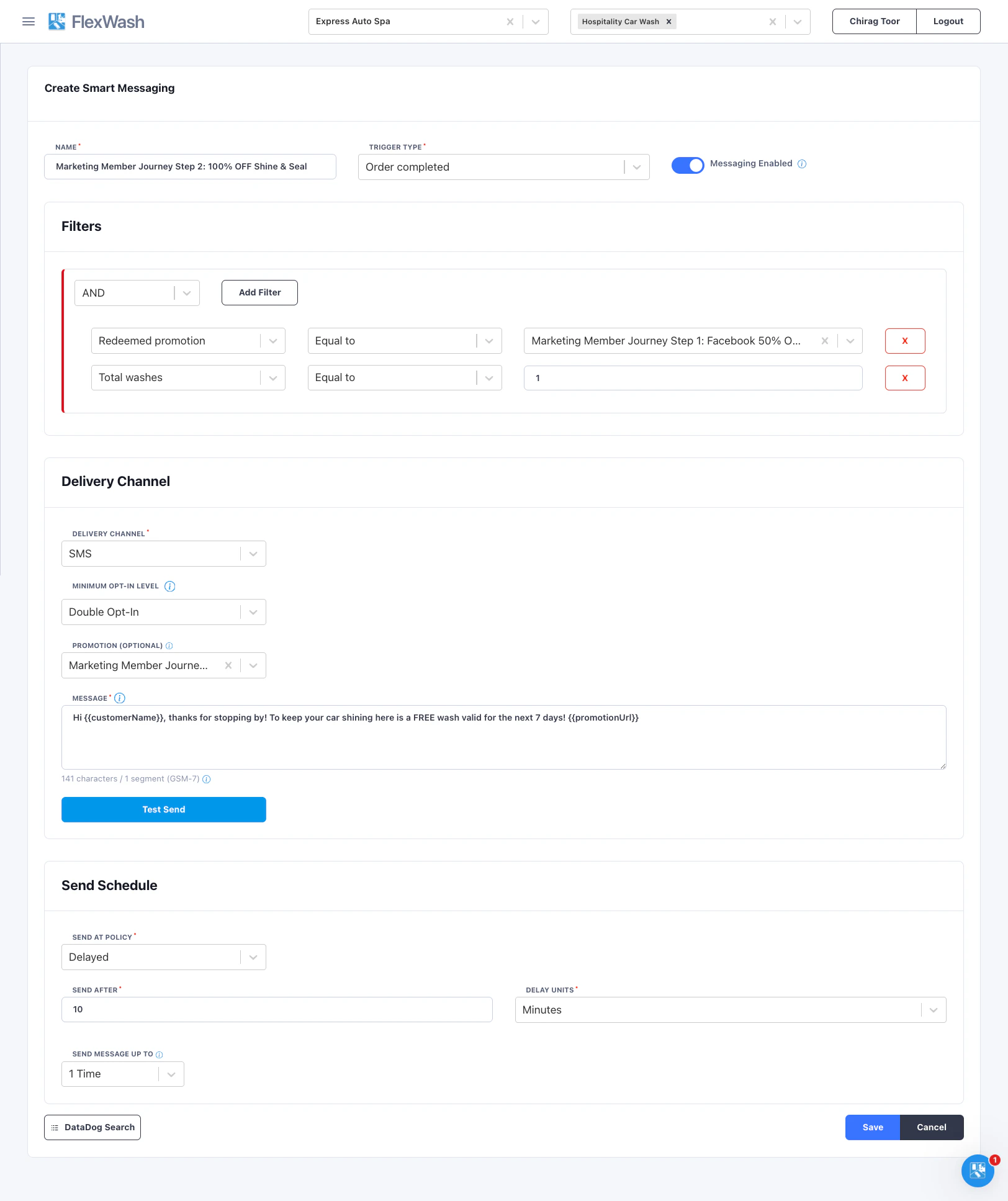 Step 2 filter configuration