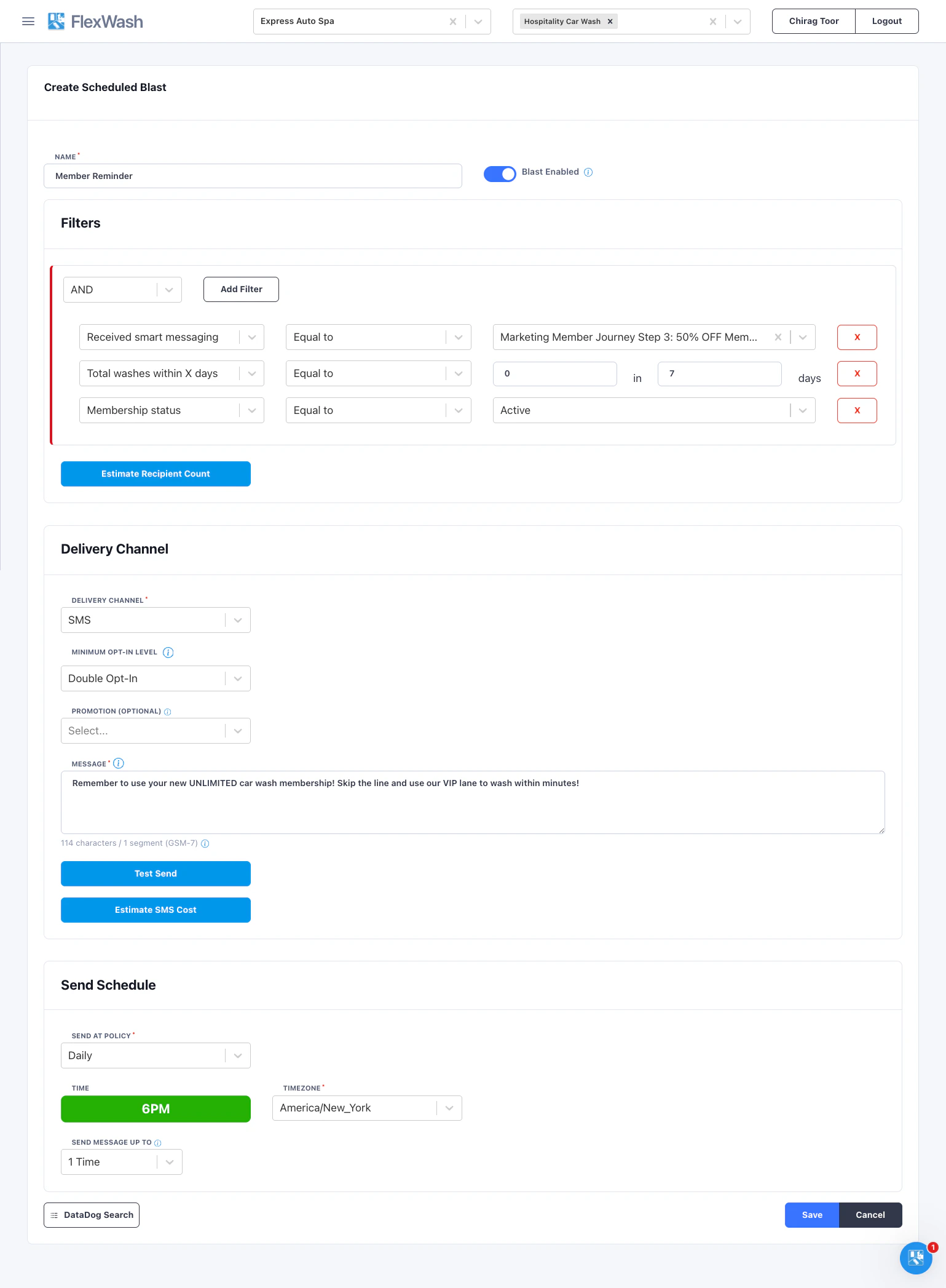 Step 4 filter configuration