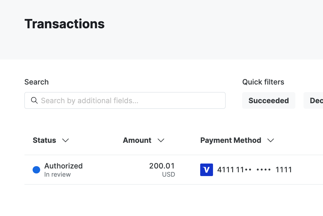 A transaction in review