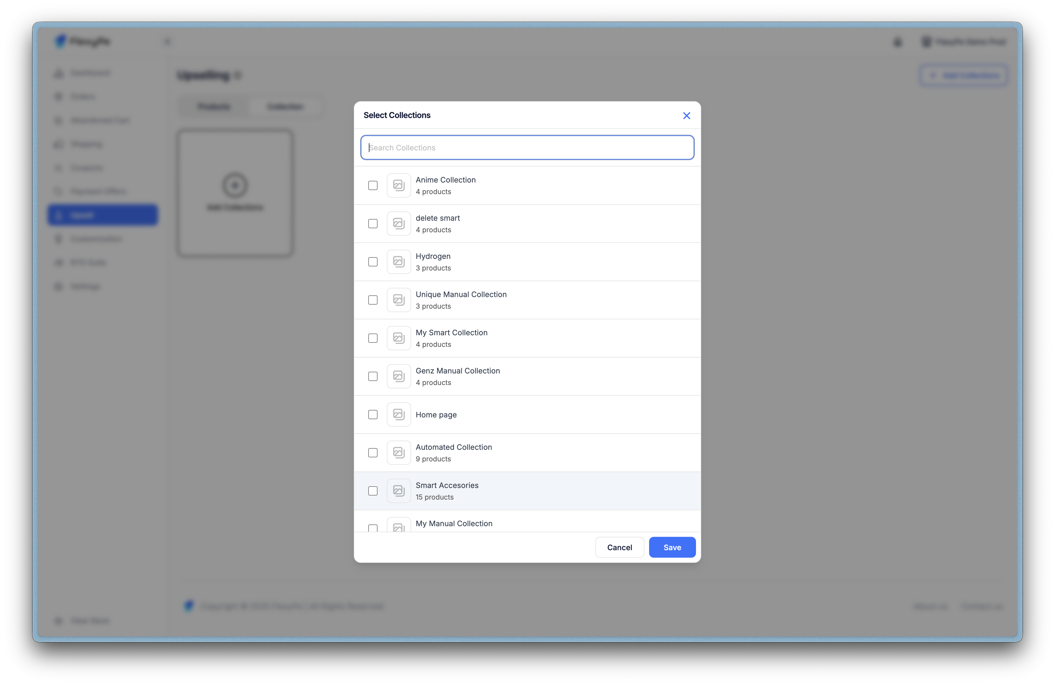Add upsell collections