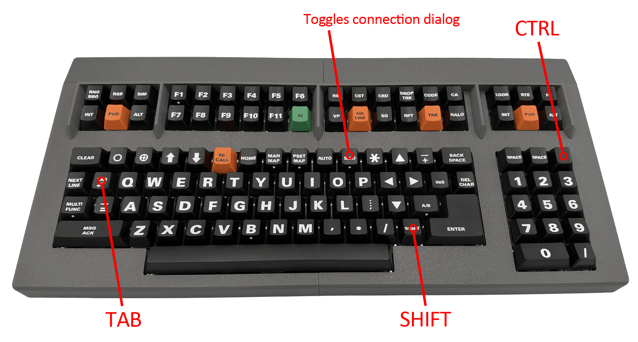 ERAM Keyboard shortcut keys