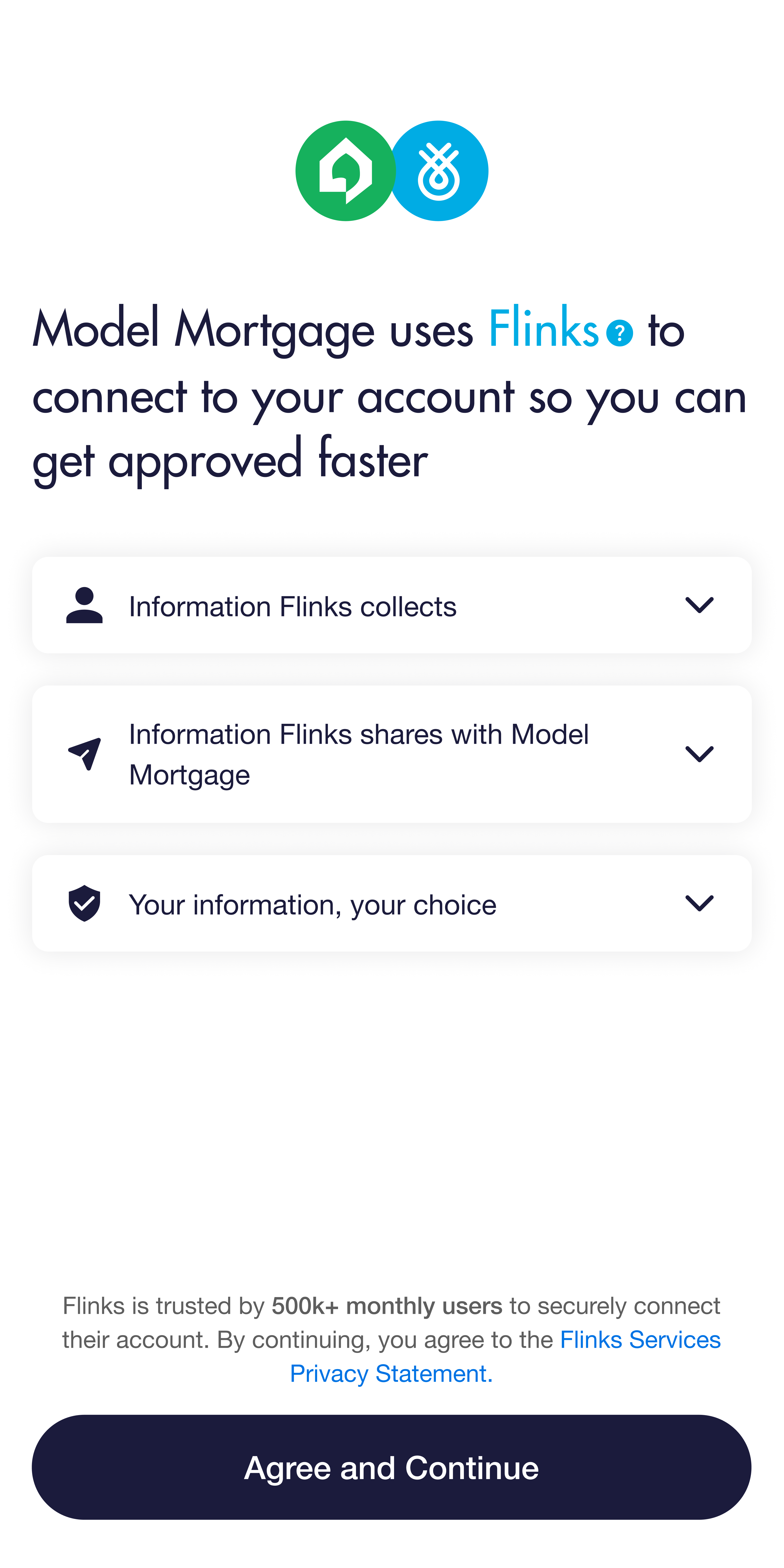 Screenshot of Flinks Connect configured to include a custom logo