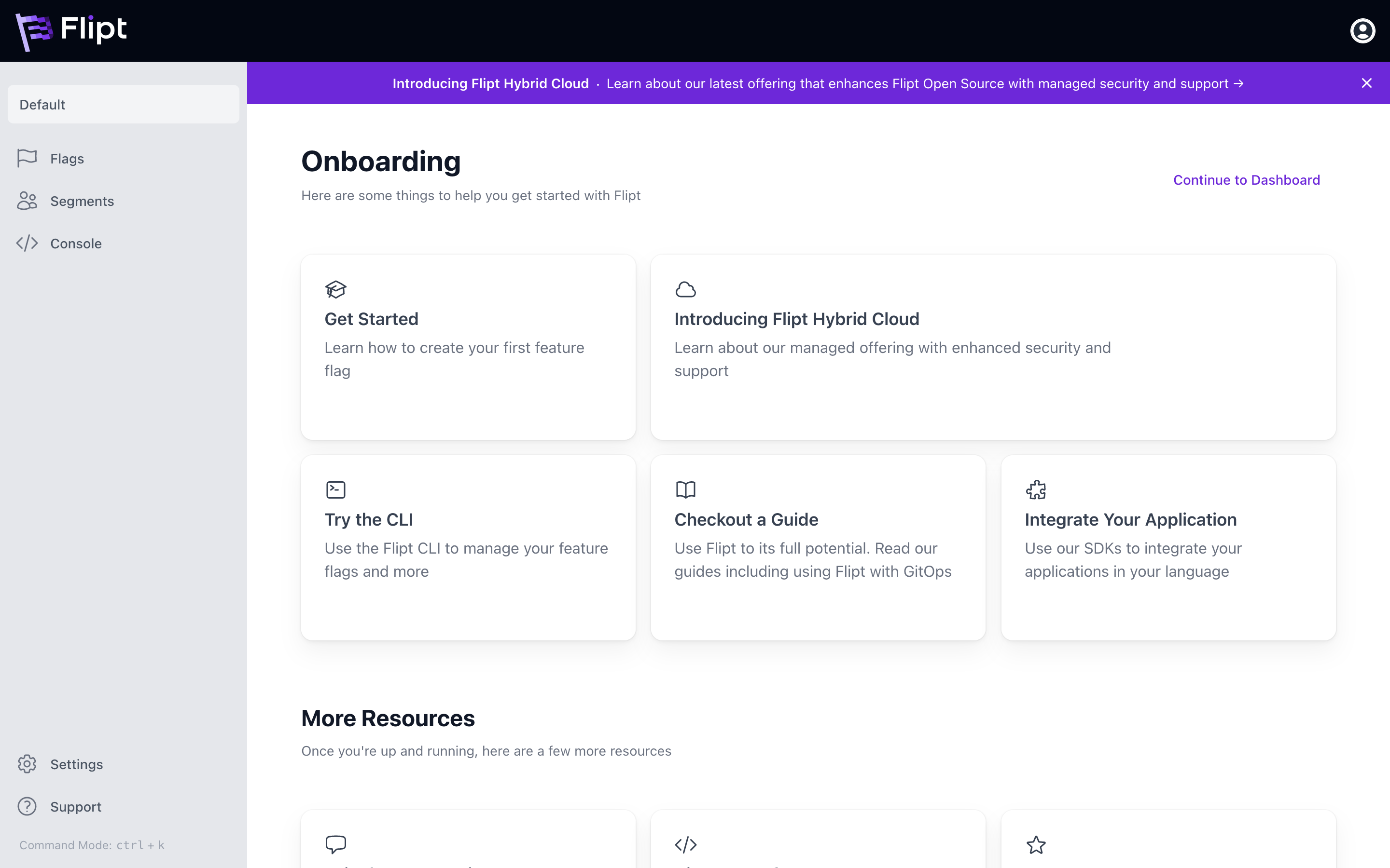 Flipt dashboard