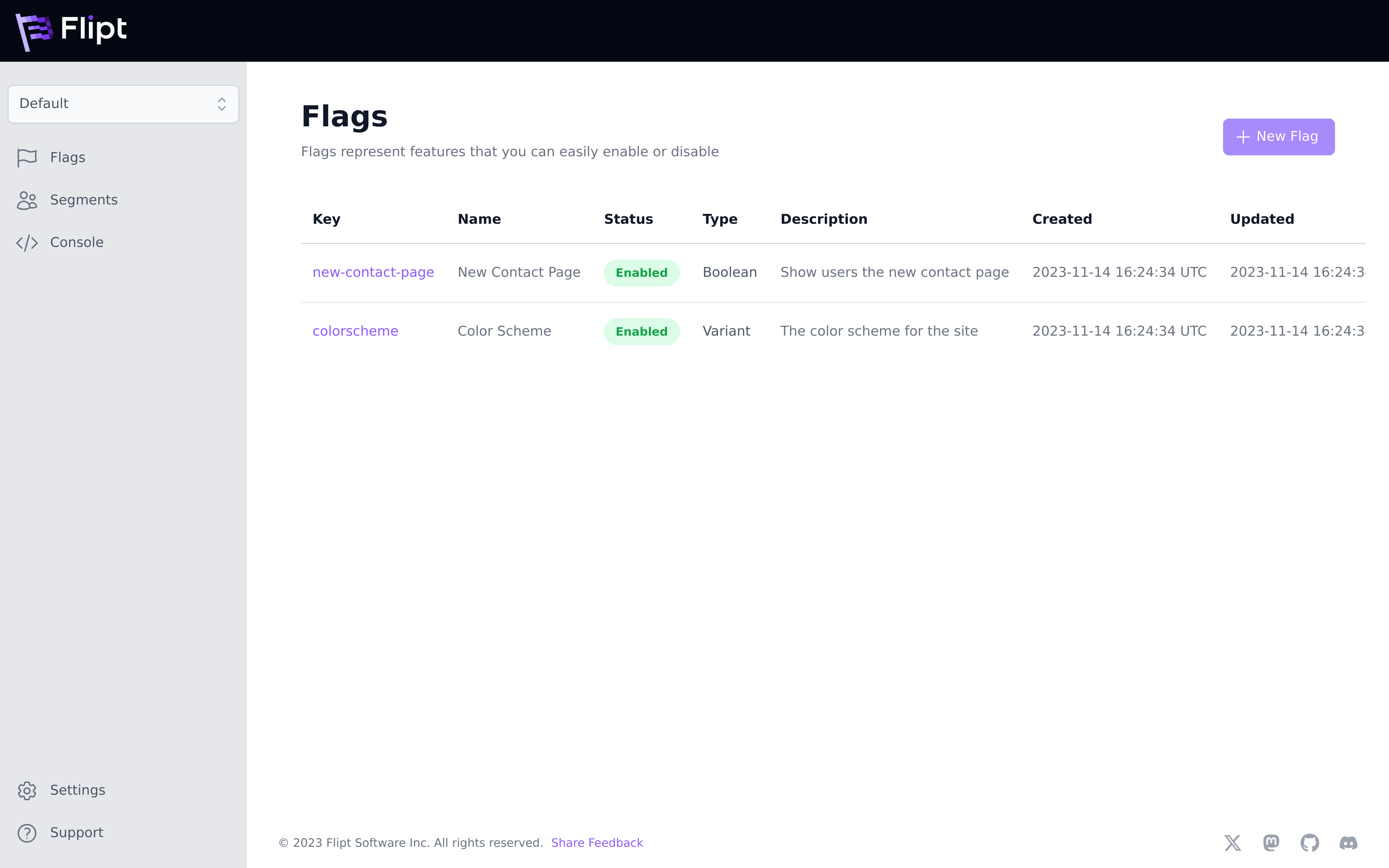 Flags Example