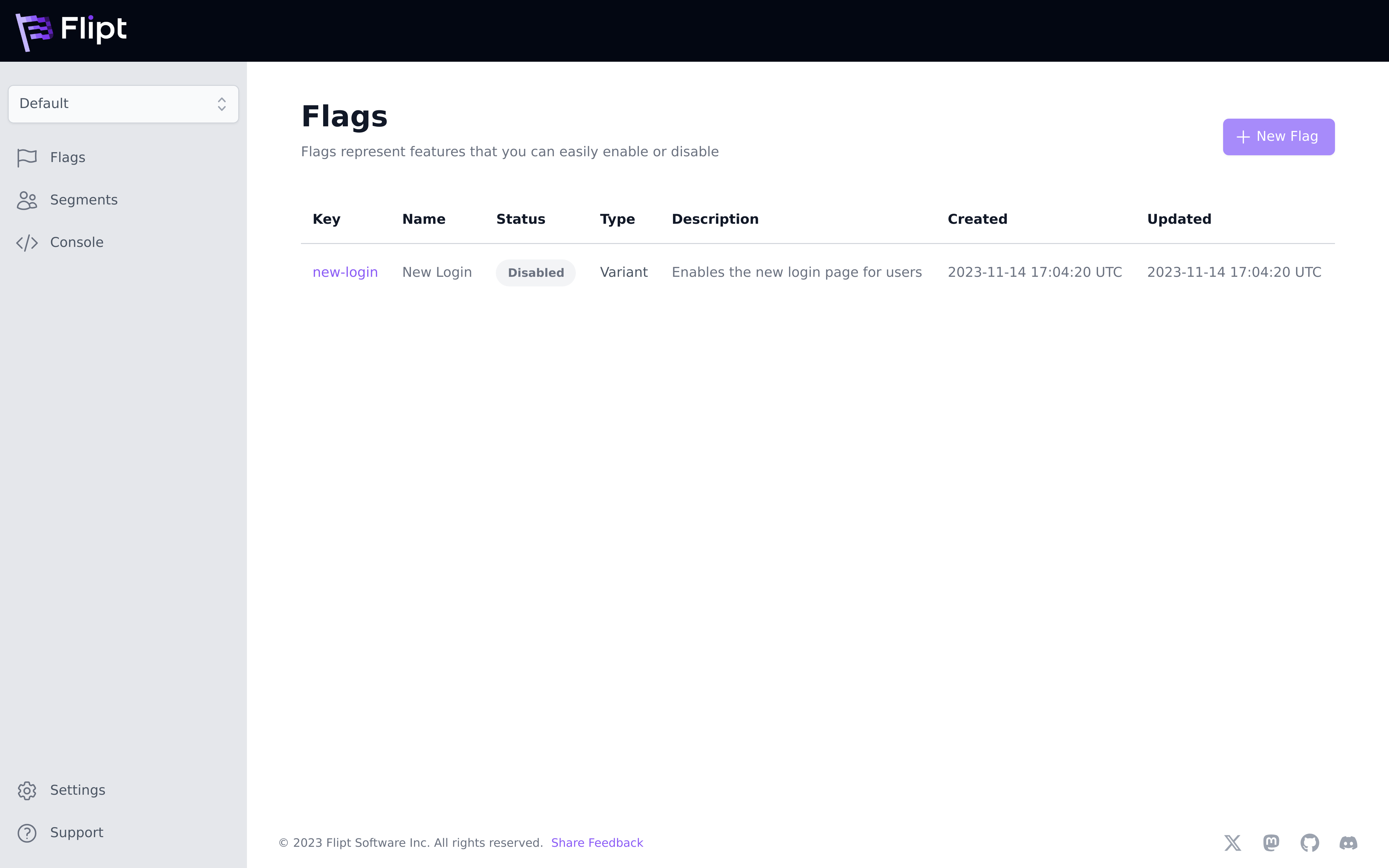Namespaces Settings
