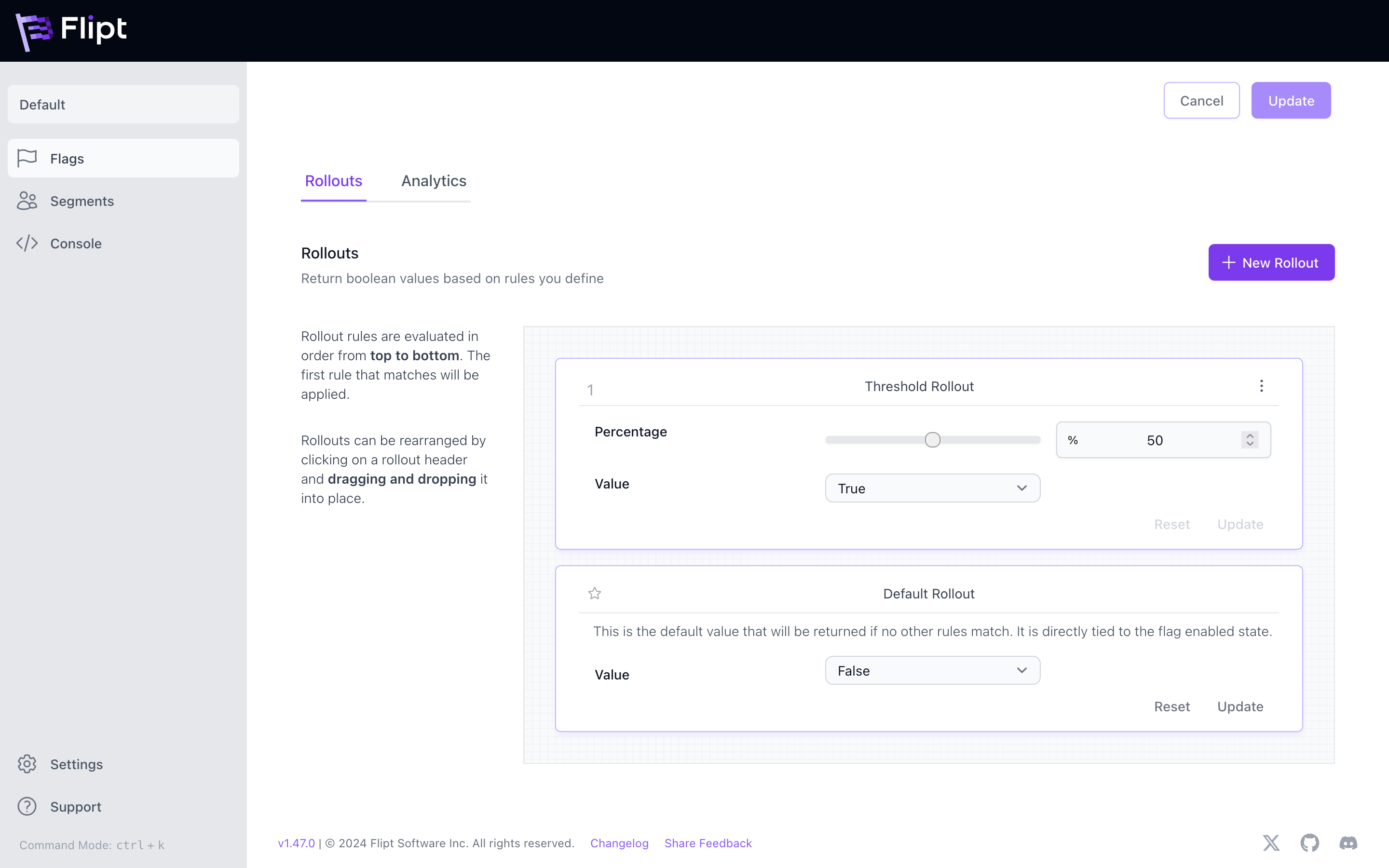 Rollouts Example