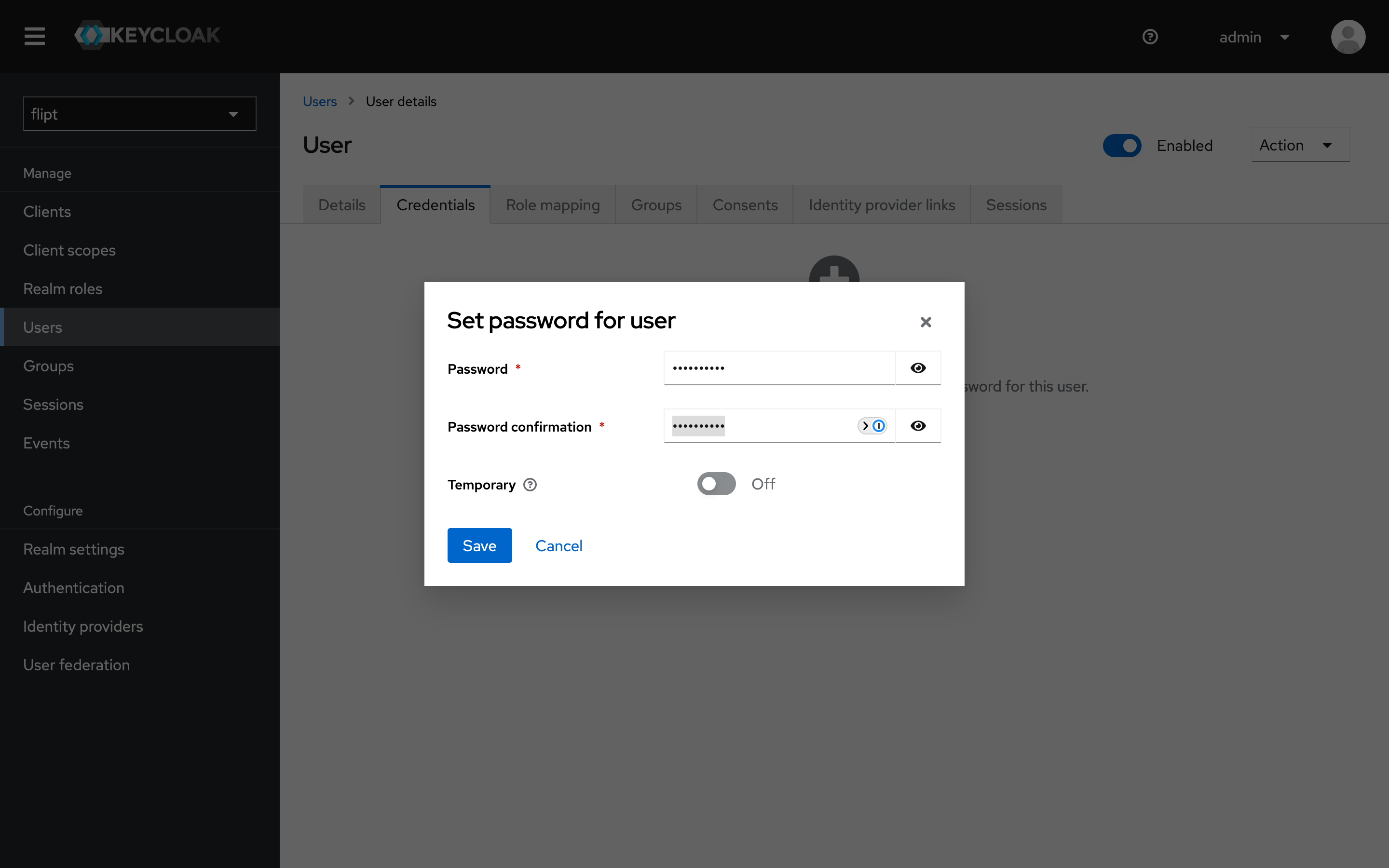 Keycloak create user