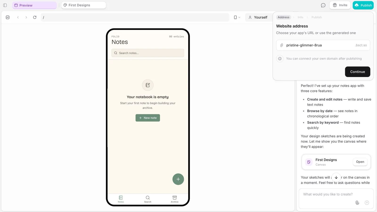 Publish flow with default .bsct.so URL