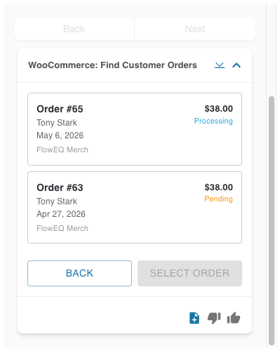 WooCommerce Order Card