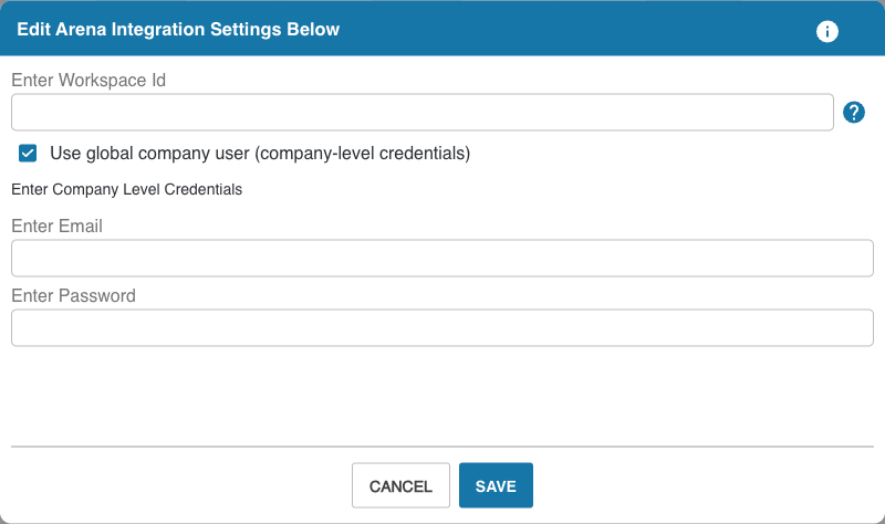 Arena Integration Config
