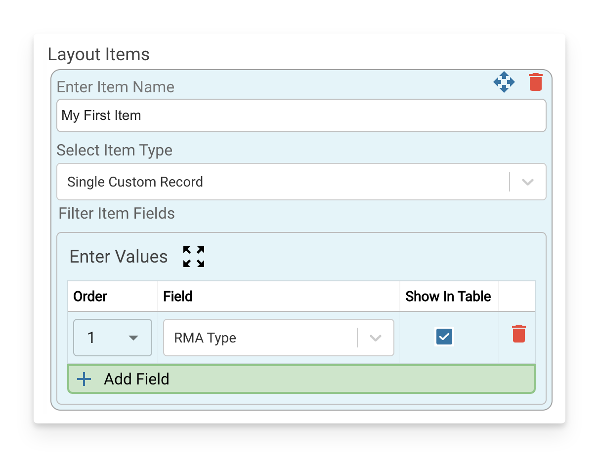 Workboard View Layout Item