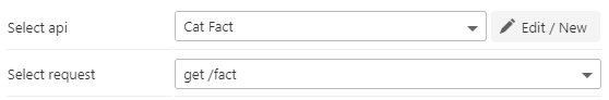 Selecting the API request