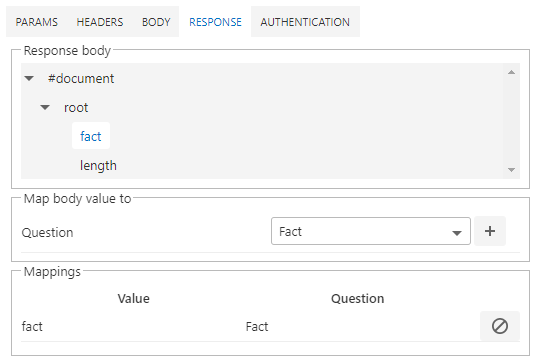 Mapping the API response to questions