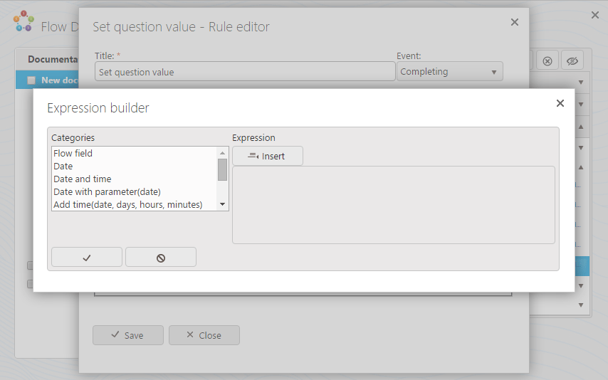 The expression builder